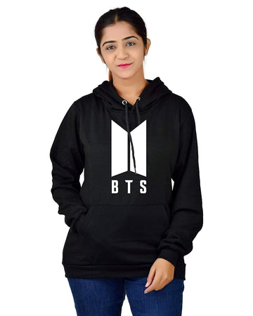 Unisex BTS Printed Black Hoodies
