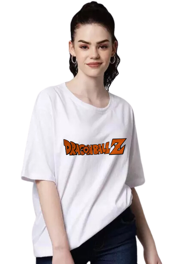 Women Printed White Oversized Tshirt