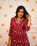 Detailing Rayon Embroidery Kurta Cord Set - Shukrana Fashion