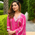 Cotton Bhandej Hot Pink Suit Set - Shukrana Fashion