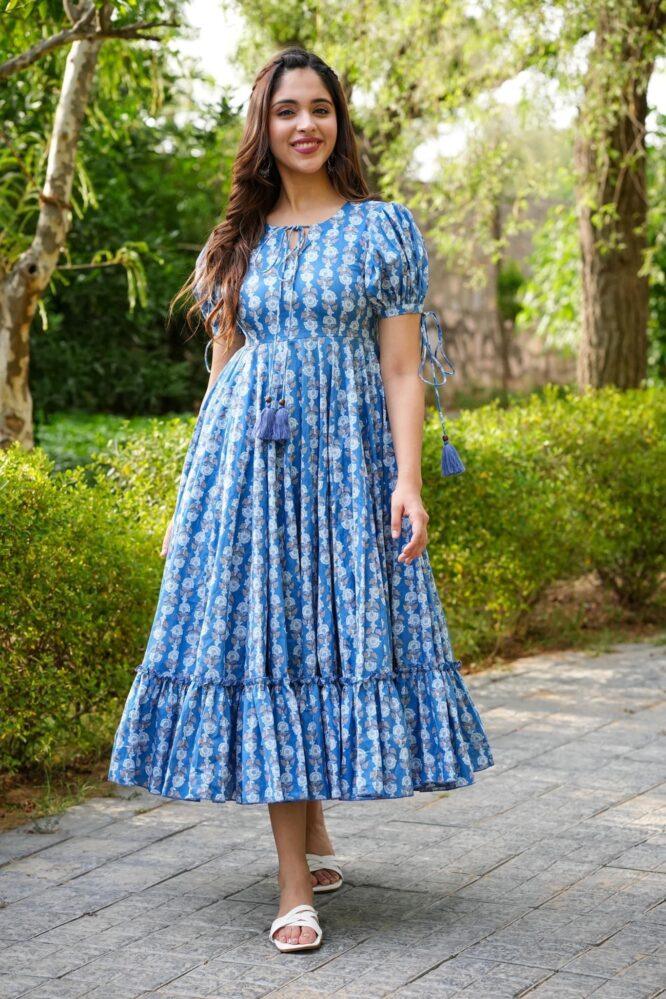 Natural Printed Rayon  Dress - Shukrana Fashion