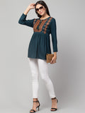 Rayon Embroidery Tunic - Shukrana Fashion