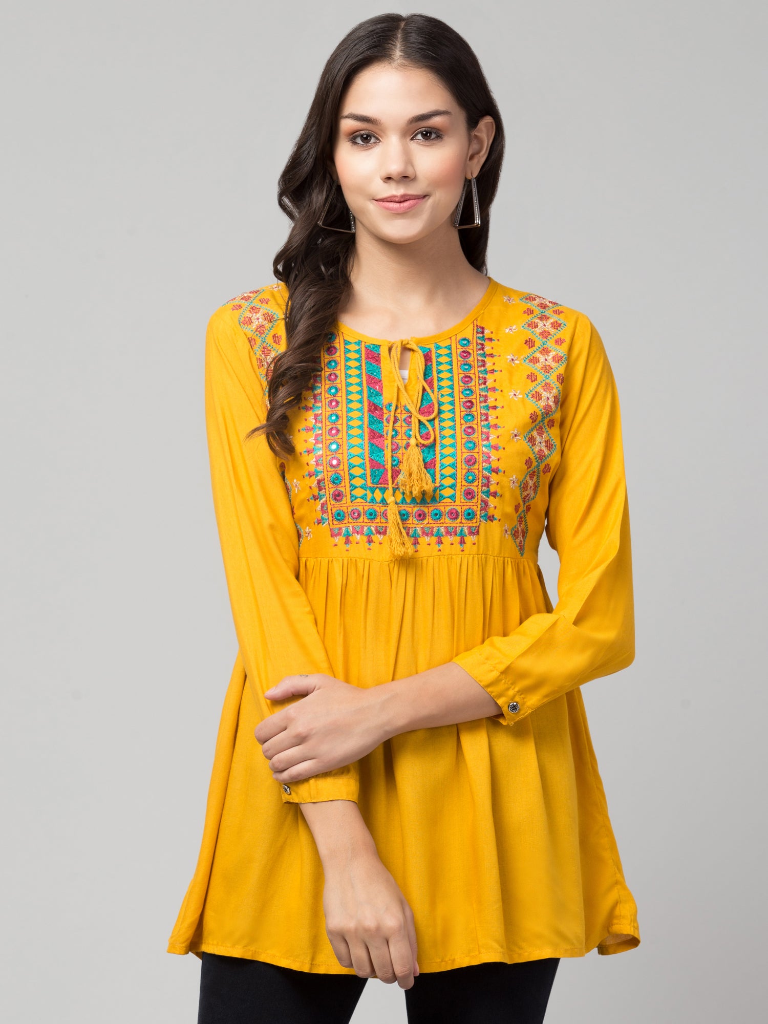 Rayon Embroidery Tunic - Shukrana Fashion