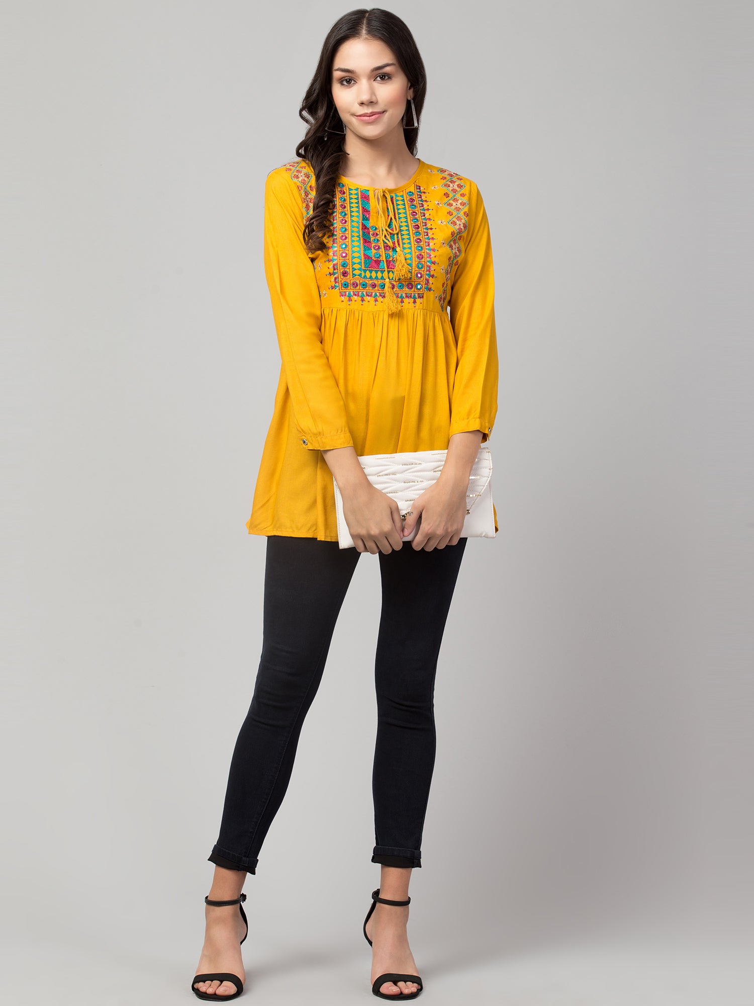 Rayon Embroidery Tunic - Shukrana Fashion