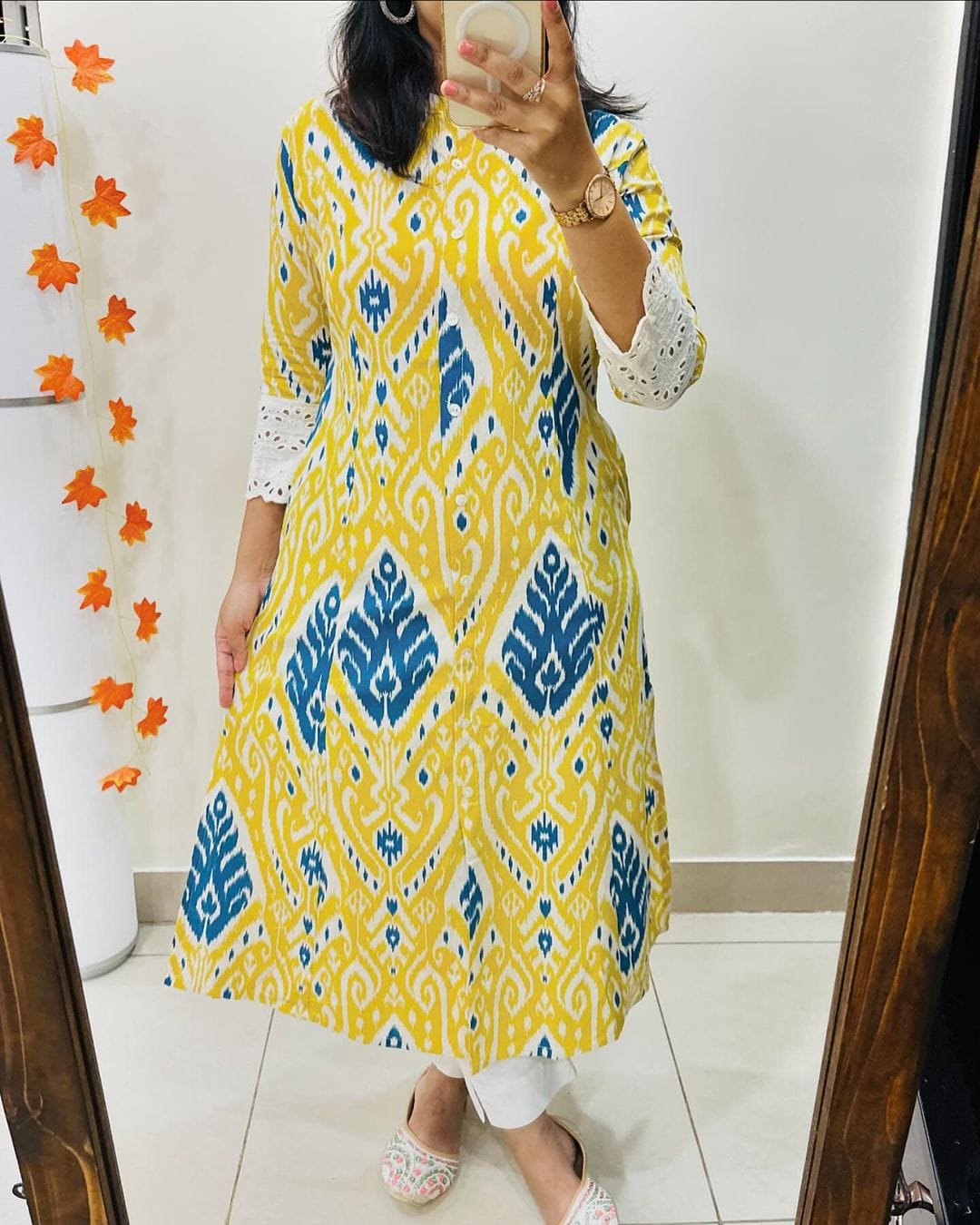 Yellow Jaipuri Kurta Set