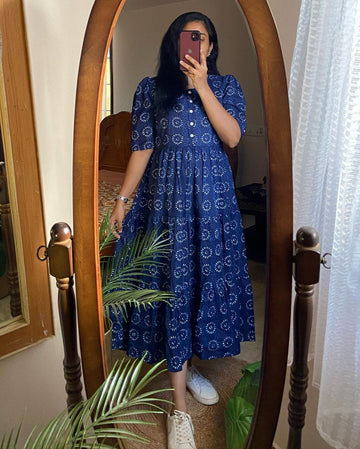 Ikkat Print Flair Dress