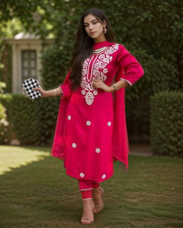 Embroidery Rayon 3pcs Suit Set