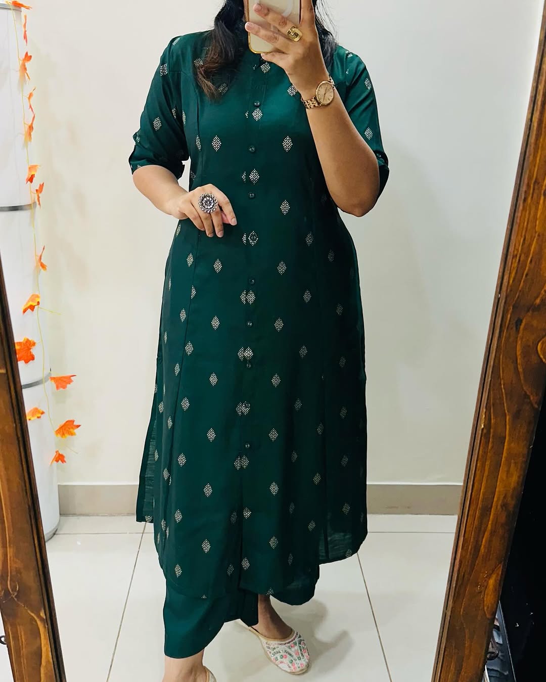 Green Soft Cotton Kurta Set