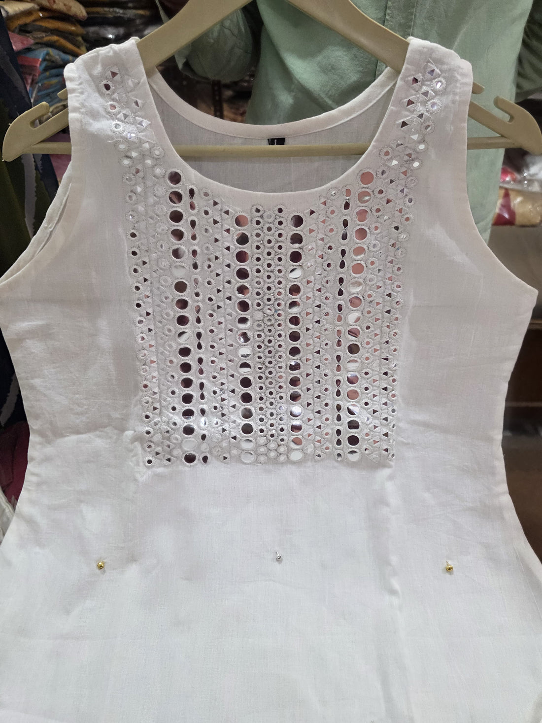 White A-Line with Plazo Kurta Set