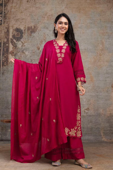 Party Wear Straight Cotton Kurta Set