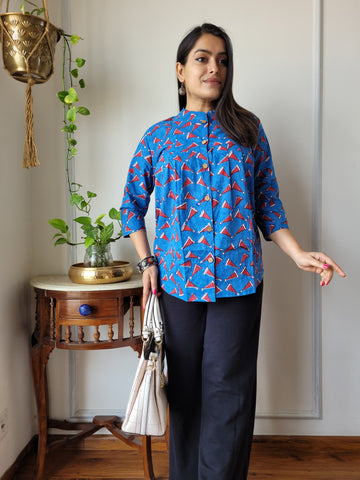 Hand Block Printed Peplum Top