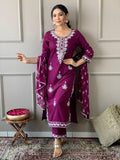 Summer Rayon Embroidery 3 Piece Set - Shukrana Fashion