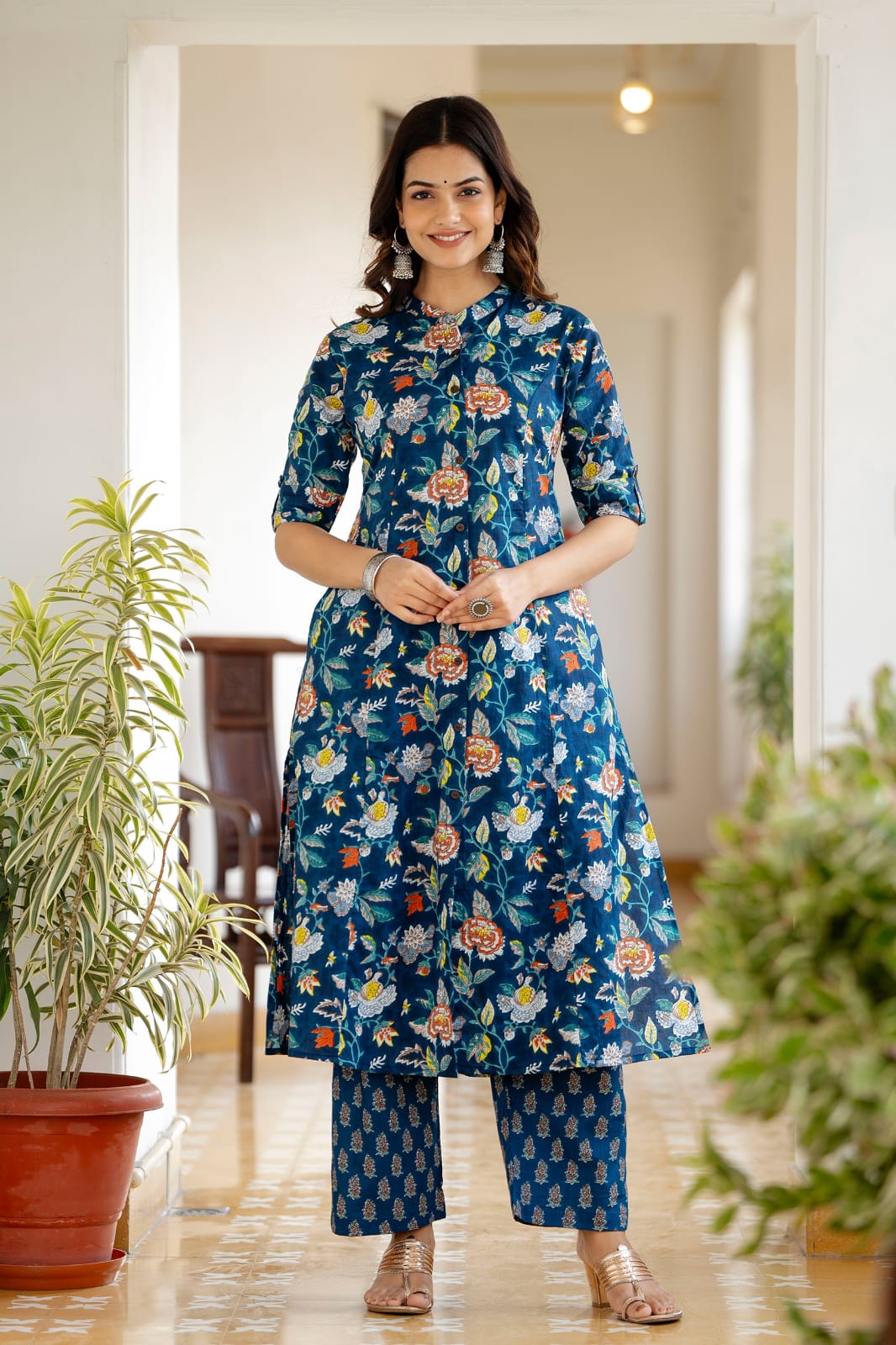 Summer Vibes  A-line Cotton Kurti Cord Set - Shukrana Fashion