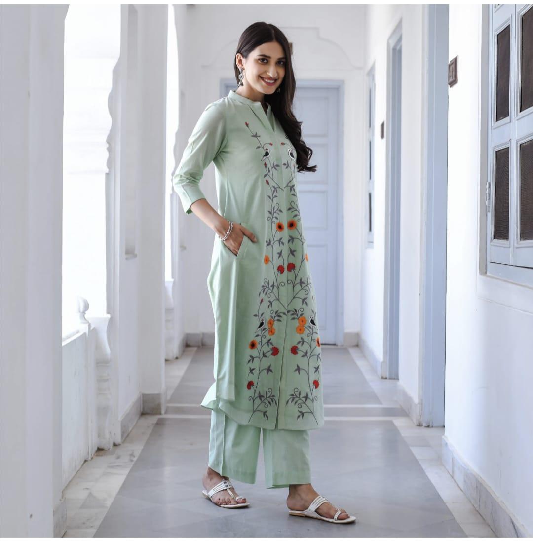 Vibrant Cotton Kurta Set Cord - Shukrana Fashion