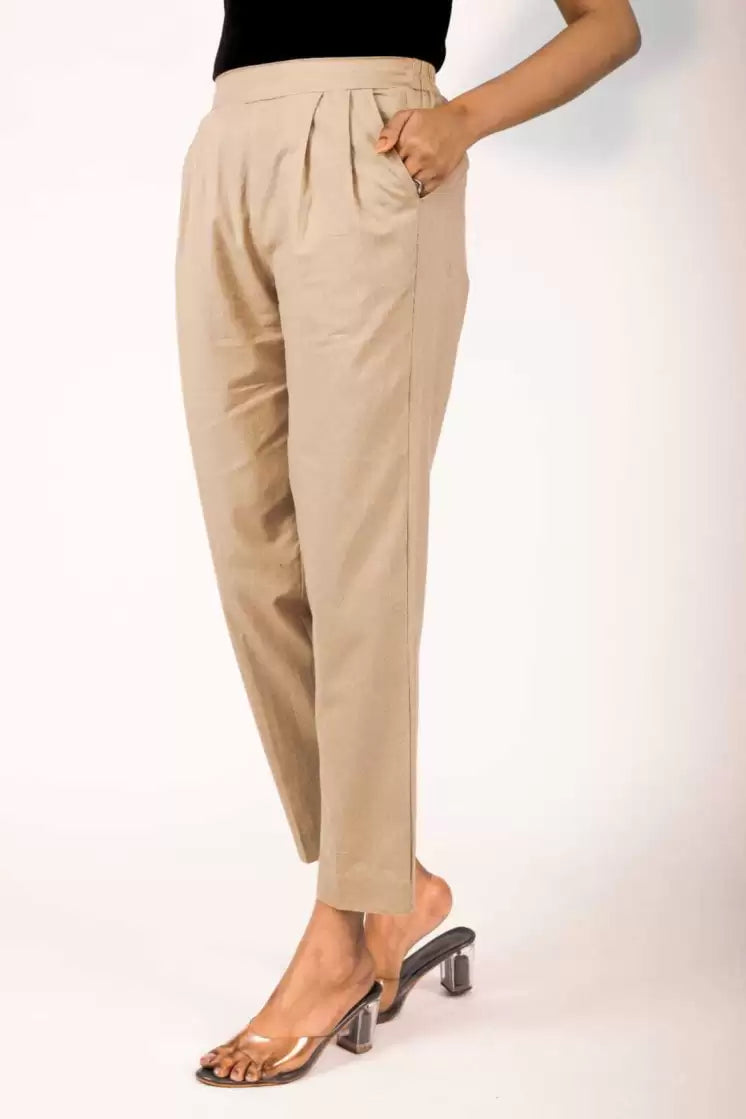 Light Beige Cotton Pants