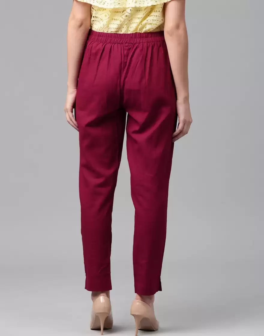 Mehroon Cotton Pants