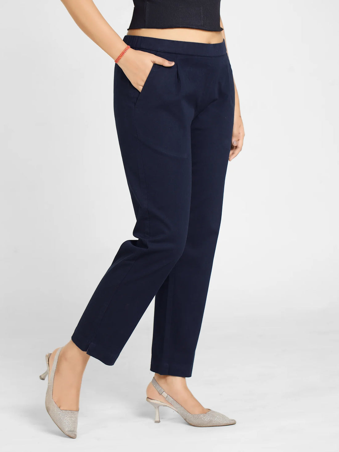 Navy Blue Cotton Pants